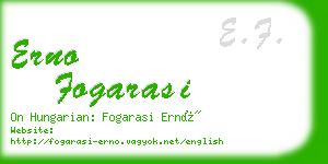 erno fogarasi business card